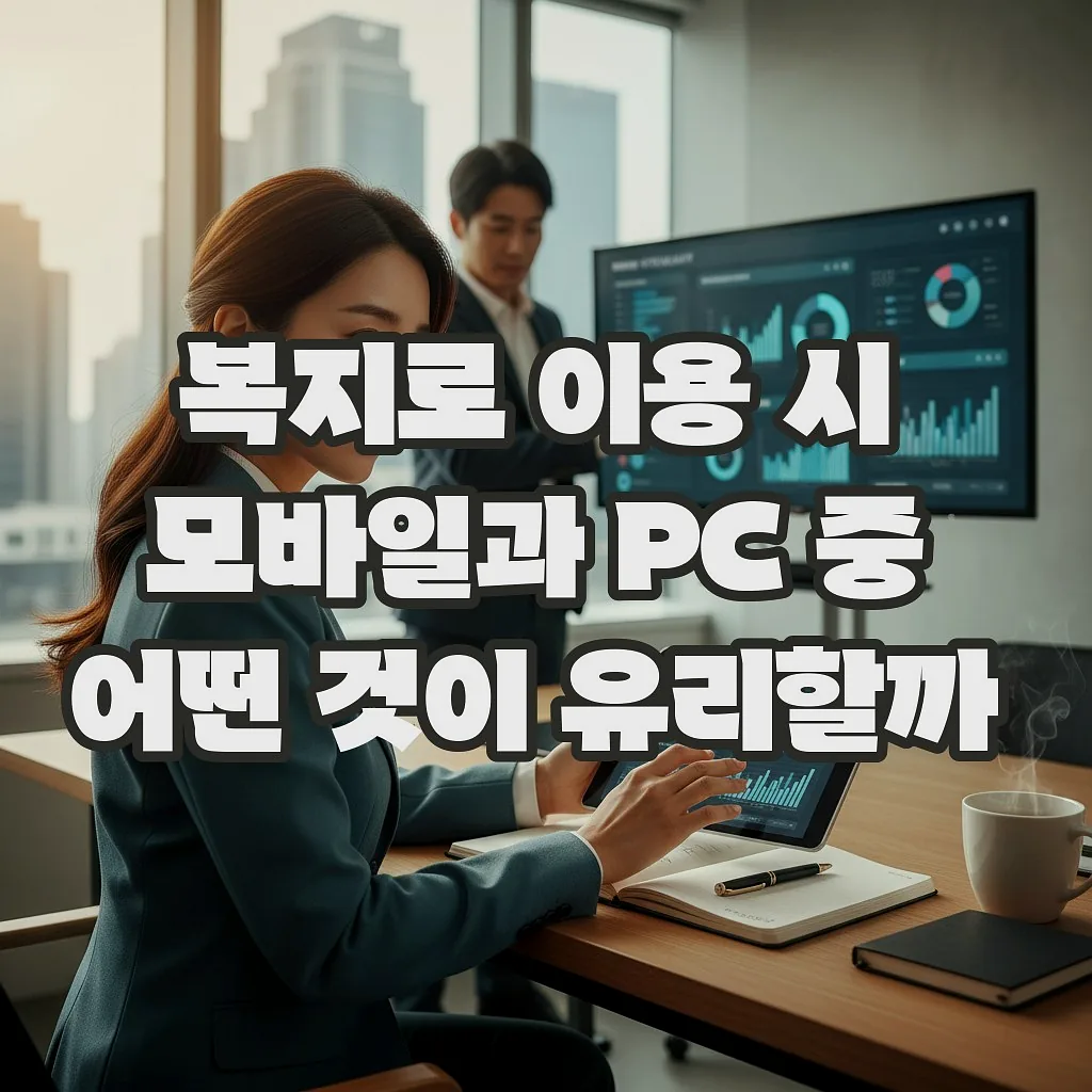 글의 복지로 이용 시 모바일과 PC 중 어떤 것이 유리할까 이미지