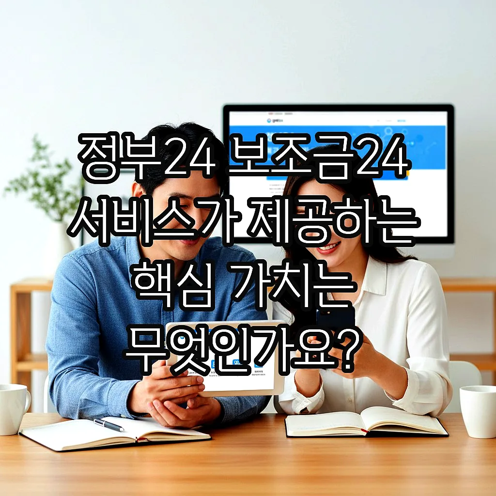 글의 정부24 보조금24 서비스가 제공하는 핵심 가치는 무엇인가요? 이미지